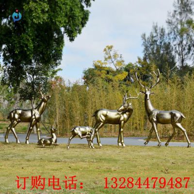 铸铜麋鹿雕塑