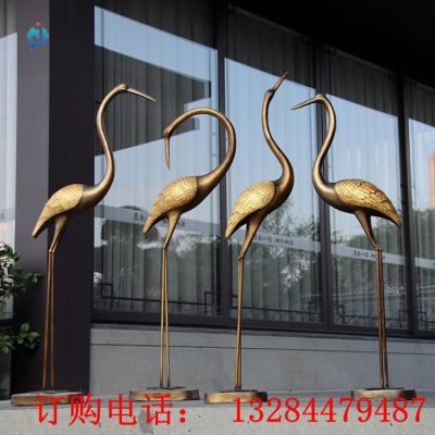 铸铜仙鹤雕塑