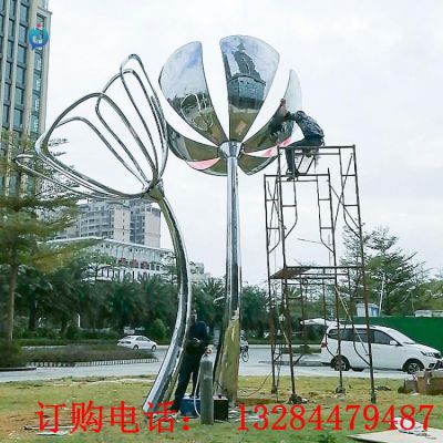 不锈钢花瓣树雕塑
