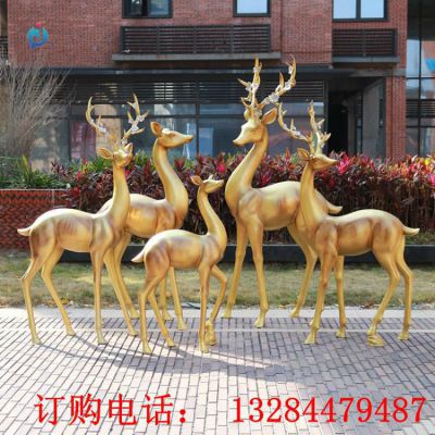 铸铜招财鹿雕塑