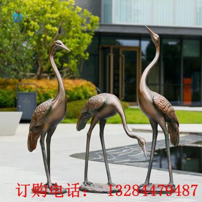 铸铜仙鹤雕塑