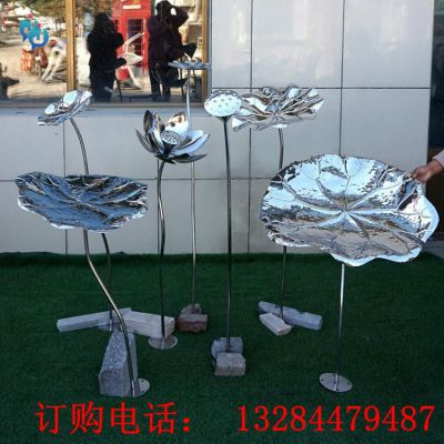 不锈钢荷花雕塑
