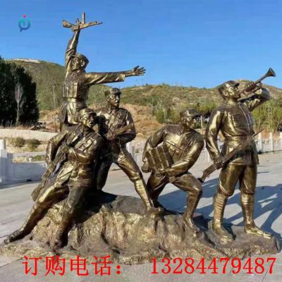 铸铜红军人物雕塑