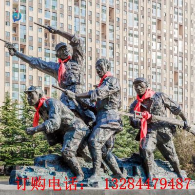 铸铜红军人物雕塑