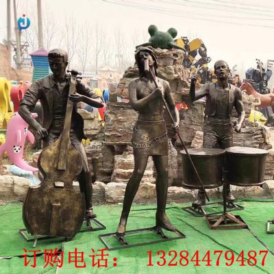 铸铜乐队人物雕塑