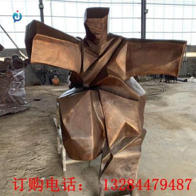铸铜抽象太极人雕塑