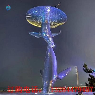 大型不锈钢鲸落雕塑