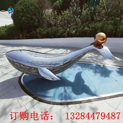 不锈钢鲸鱼雕塑