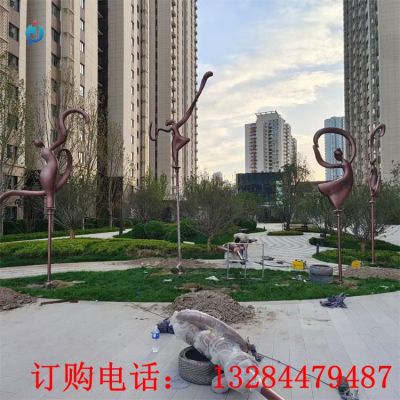 铸铜抽象人物跳舞雕塑