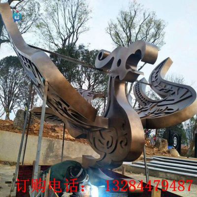 铸铜抽象凤凰雕塑