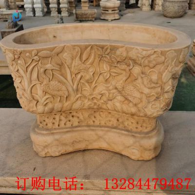 石雕鱼缸雕塑