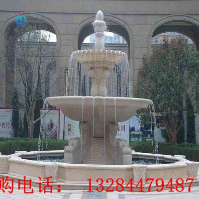 石雕喷泉别墅雕塑