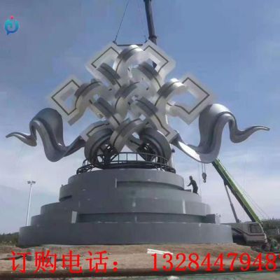 大型不锈钢中国结雕塑