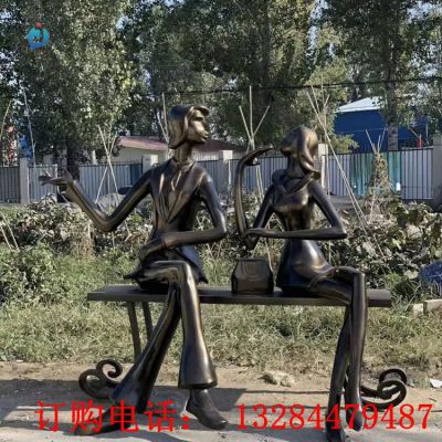 铸铜情侣人物雕塑