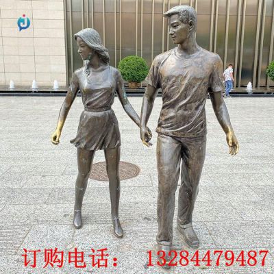 铸铜情侣人物雕塑