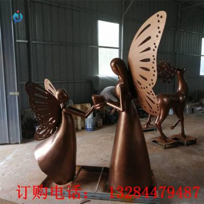 铸铜蝴蝶仙子雕塑