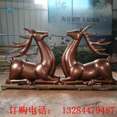 铸铜抽象鹿雕塑