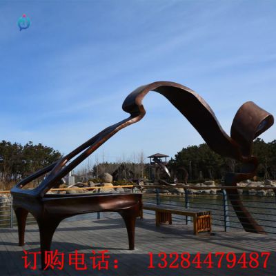 铸铜抽象钢琴雕塑