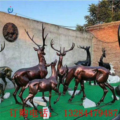 铸铜梅花鹿雕塑
