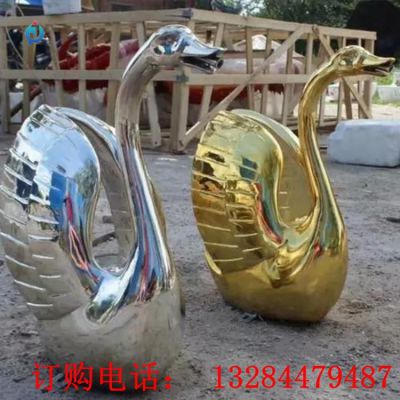 不锈钢镜面天鹅雕塑