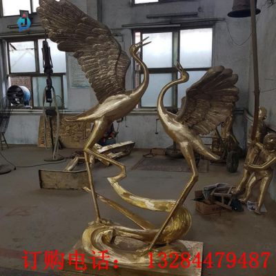 铸铜仙鹤雕塑