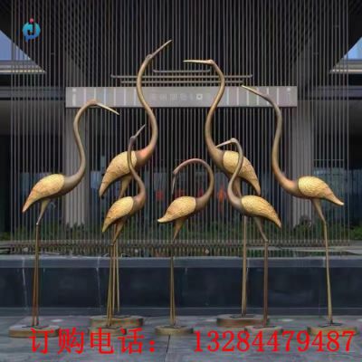 铸铜仙鹤雕塑