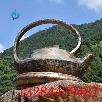 铸铜茶壶雕塑