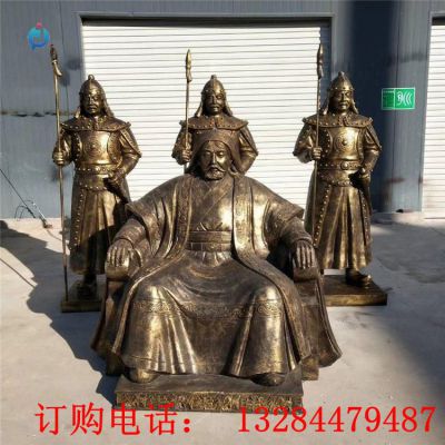 铸铜蒙古少数民族人物雕塑