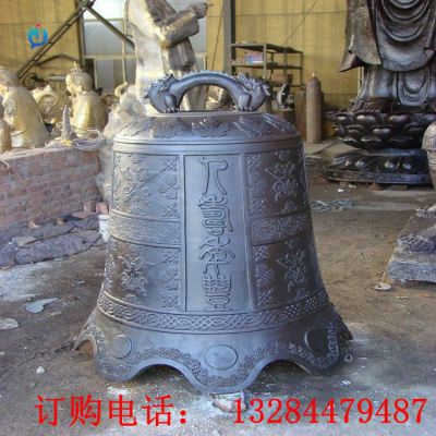 铸铜寺庙钟雕塑
