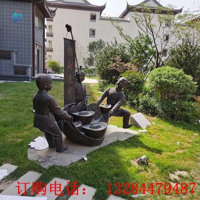 铸铜招财进宝童子雕塑
