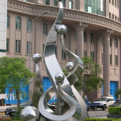 户外不锈钢抽象升华雕塑