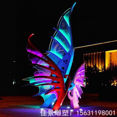 不锈钢广场蝶之韵雕塑 蝴蝶雕塑