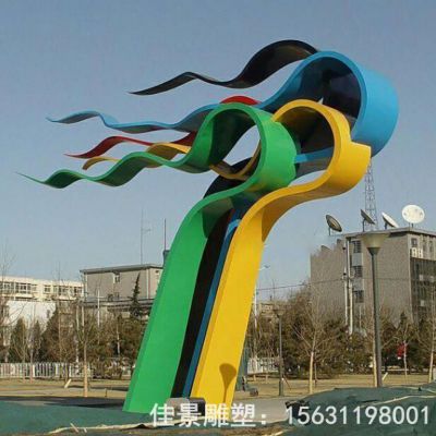 不锈钢广场抽象飘扬雕塑