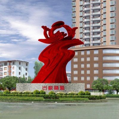 不锈钢古城神韵标志雕塑