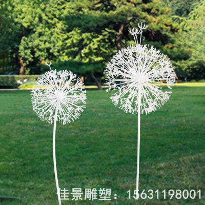 不锈钢公园镂空蒲公英雕塑