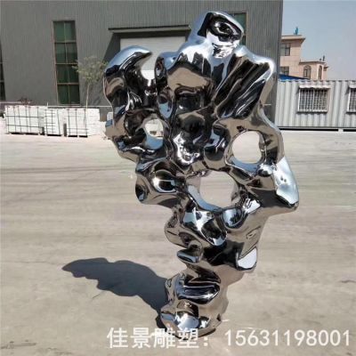 不锈钢园林抽象太湖石雕塑