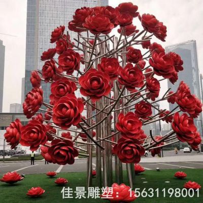 不锈钢公园花树雕塑