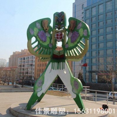 不锈钢公园抽象电镀风筝雕塑