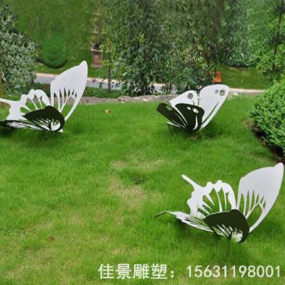 不锈钢草坪镂空蝴蝶雕塑