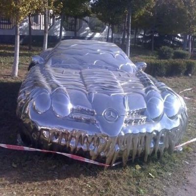 不锈钢时尚车模雕塑