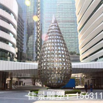 不锈钢镂空发光水滴雕塑