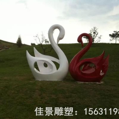 不锈钢园林动物天鹅雕塑
