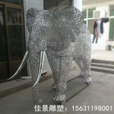 不锈钢园林动物大象雕塑