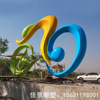 不锈钢抽象骑车雕塑