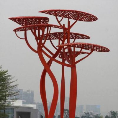 不锈钢现代树雕塑