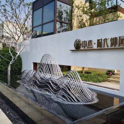 不锈钢公园小区假山雕塑