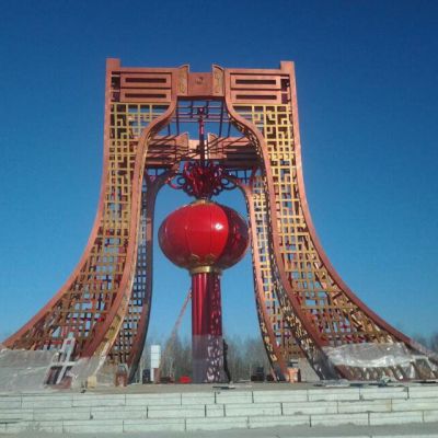 不锈钢园林景区灯笼雕塑
