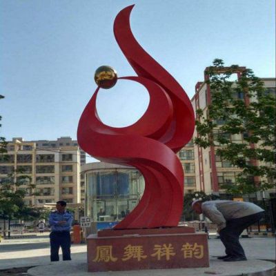 不锈钢抽象凤凰凤舞祥韵雕塑