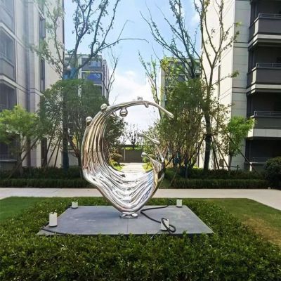 不锈钢公园抽象浪花雕塑