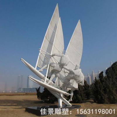 不锈钢抽象船帆雕塑